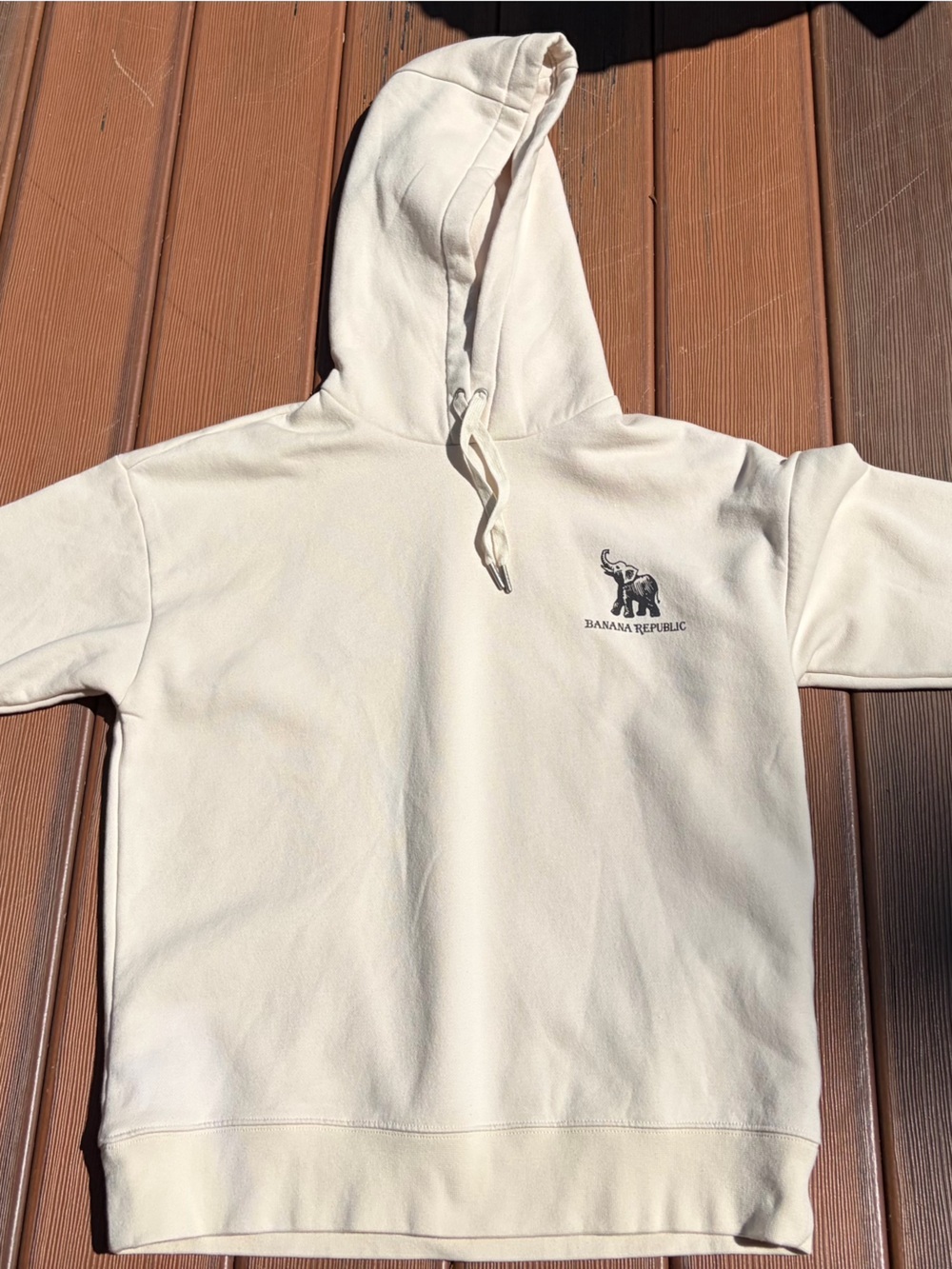 Banana Republic Woman’s Cream Hoodie with Elephant Logo